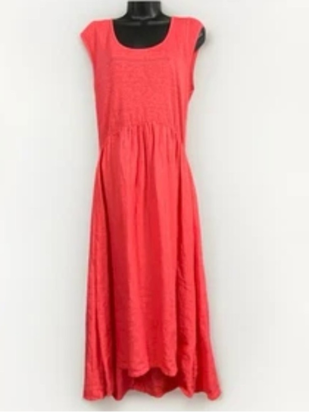 120% Lino Italian Linen Dress Women’s M Sleeveless Coral Maxi Size 46 US 10 / 12 - Picture 11 of 11